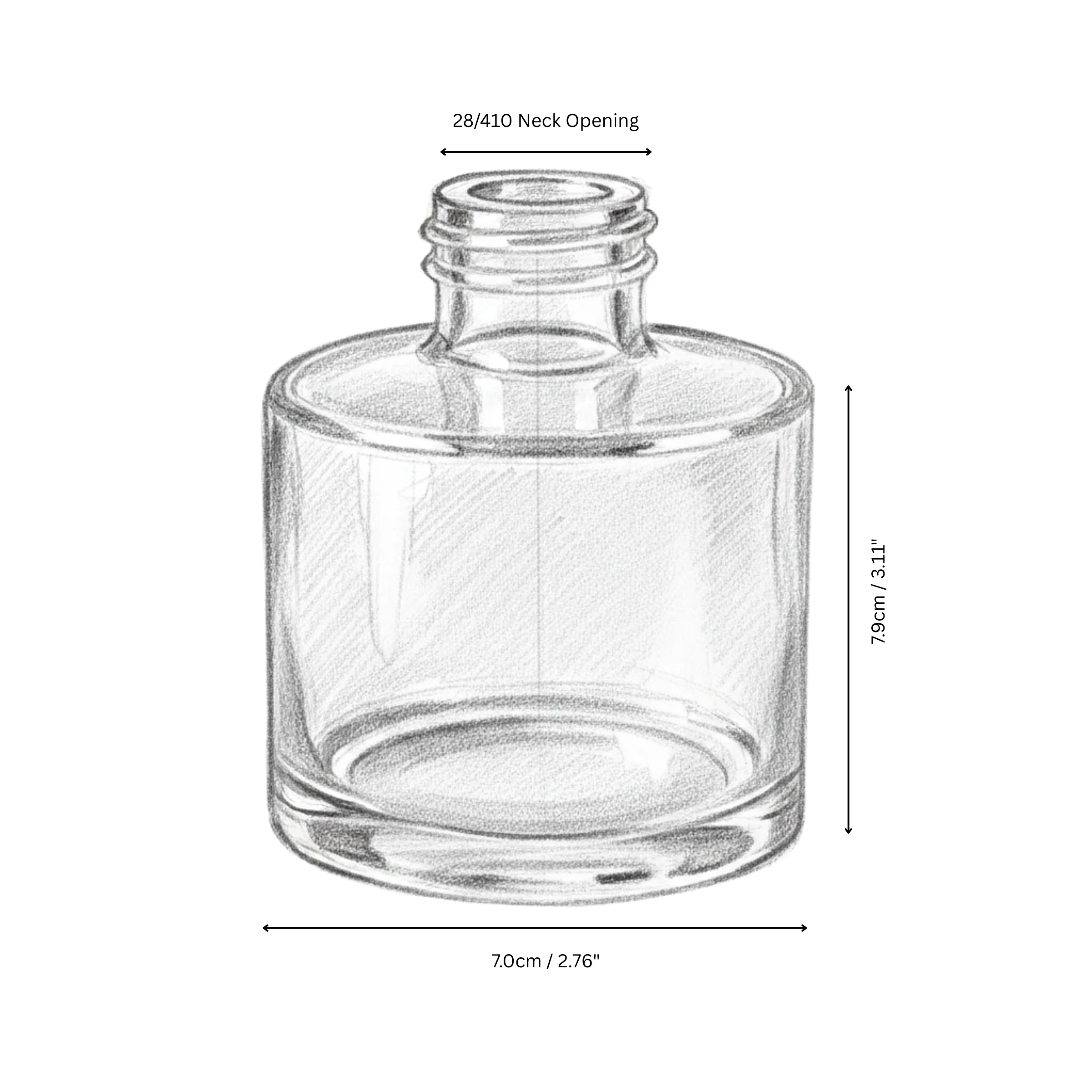 Circular Reed Diffuser BOTTLE - 100ml - Gloss White - Image 3